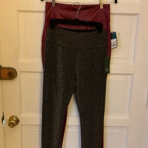 Wild Fable Black Sparkle and Burgundy Leggings M